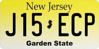 NJ license plate J15ECP