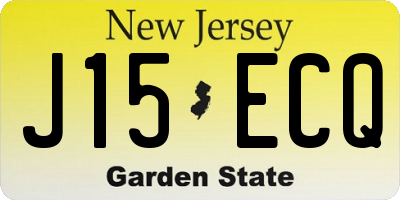 NJ license plate J15ECQ