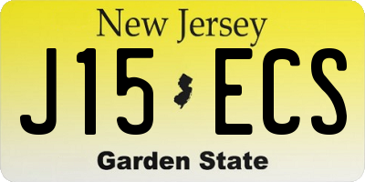 NJ license plate J15ECS