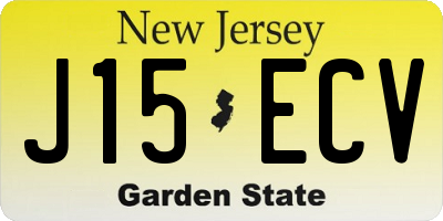 NJ license plate J15ECV