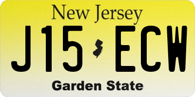 NJ license plate J15ECW
