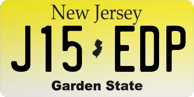 NJ license plate J15EDP