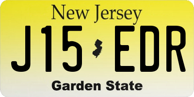 NJ license plate J15EDR