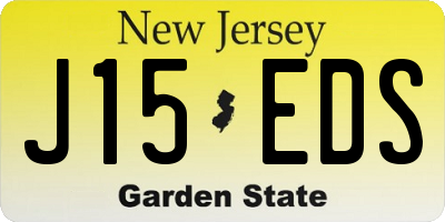NJ license plate J15EDS
