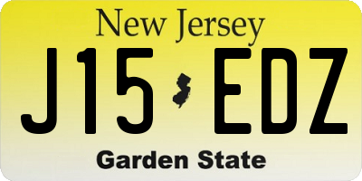 NJ license plate J15EDZ