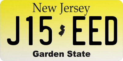 NJ license plate J15EED
