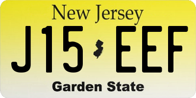 NJ license plate J15EEF