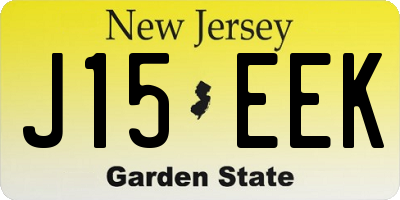NJ license plate J15EEK