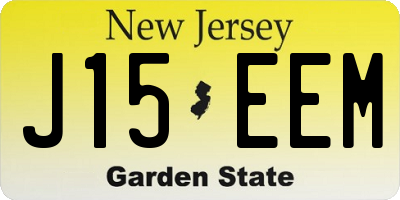 NJ license plate J15EEM