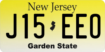 NJ license plate J15EEO