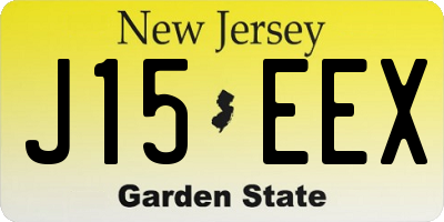 NJ license plate J15EEX