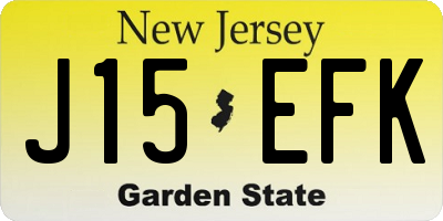 NJ license plate J15EFK