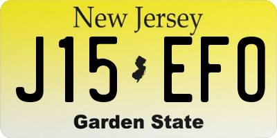 NJ license plate J15EFO
