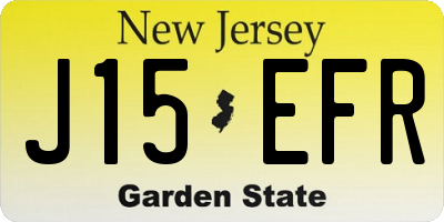 NJ license plate J15EFR