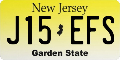 NJ license plate J15EFS