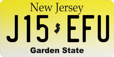 NJ license plate J15EFU