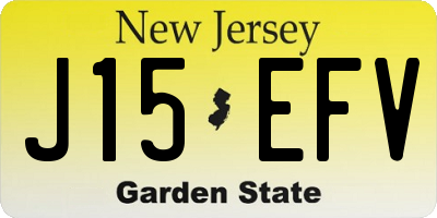 NJ license plate J15EFV