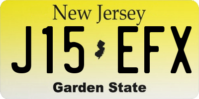 NJ license plate J15EFX