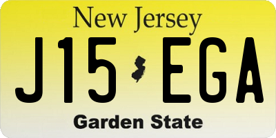 NJ license plate J15EGA
