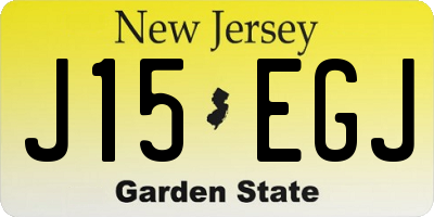 NJ license plate J15EGJ