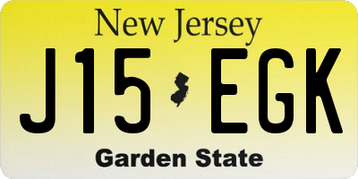 NJ license plate J15EGK
