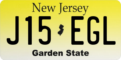NJ license plate J15EGL