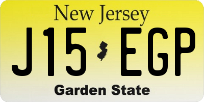 NJ license plate J15EGP