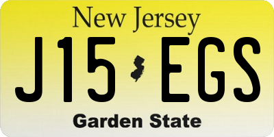 NJ license plate J15EGS