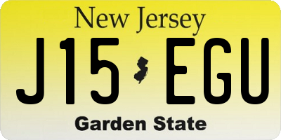 NJ license plate J15EGU