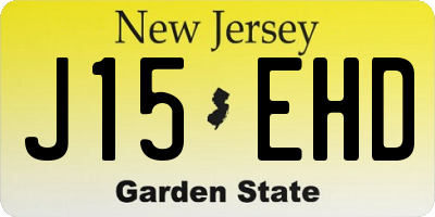 NJ license plate J15EHD