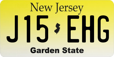 NJ license plate J15EHG