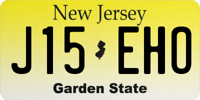 NJ license plate J15EHO