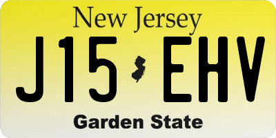 NJ license plate J15EHV