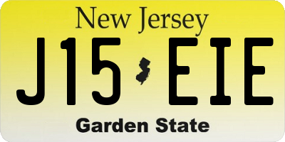 NJ license plate J15EIE