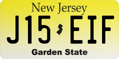 NJ license plate J15EIF