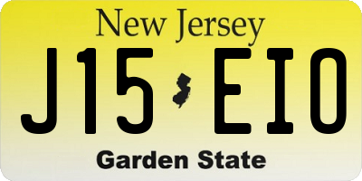 NJ license plate J15EIO