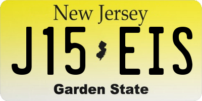 NJ license plate J15EIS