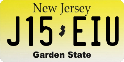 NJ license plate J15EIU