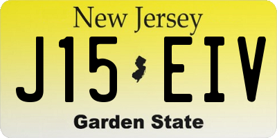 NJ license plate J15EIV