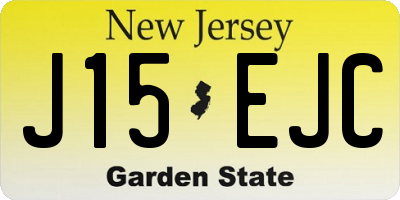 NJ license plate J15EJC