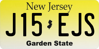 NJ license plate J15EJS