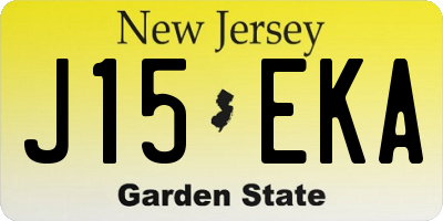 NJ license plate J15EKA