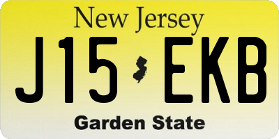 NJ license plate J15EKB