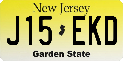 NJ license plate J15EKD