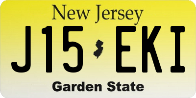NJ license plate J15EKI