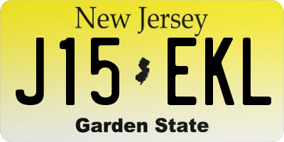 NJ license plate J15EKL