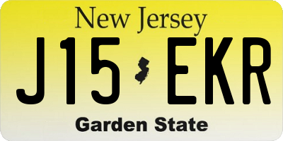 NJ license plate J15EKR