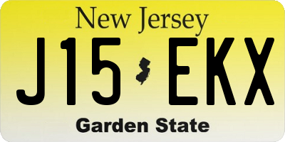 NJ license plate J15EKX