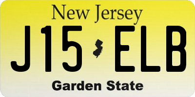 NJ license plate J15ELB