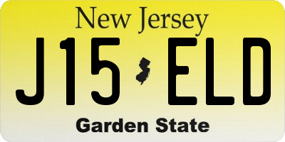 NJ license plate J15ELD